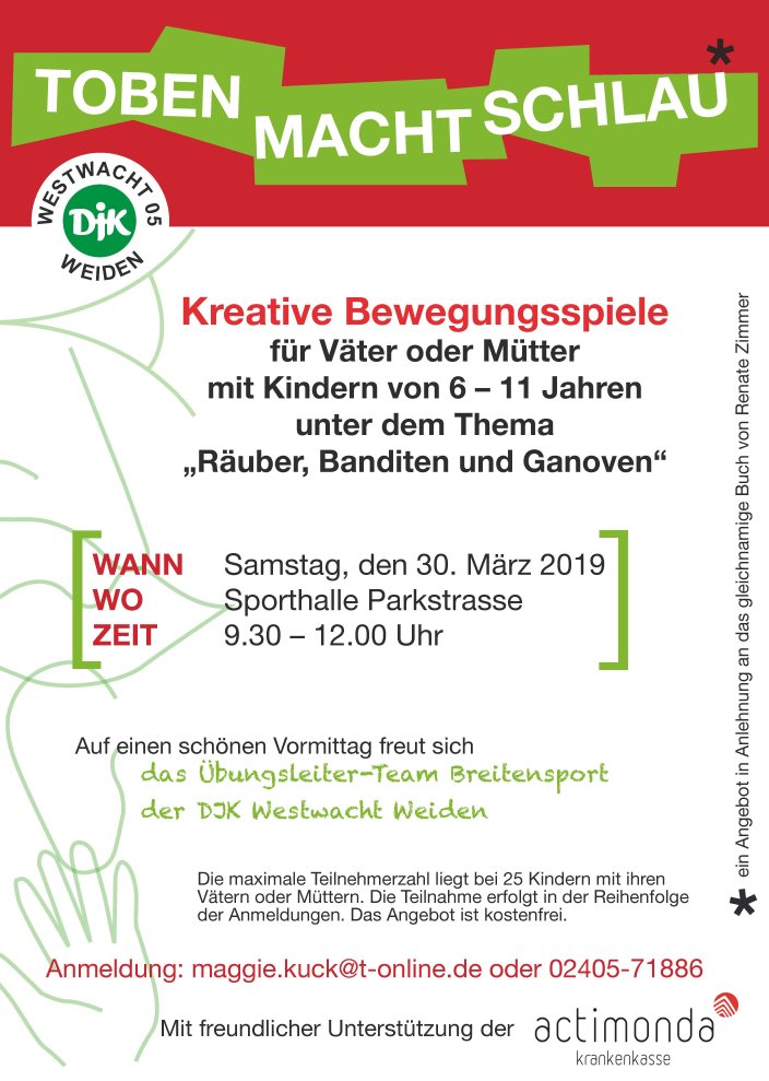 Ankündigung Toben macht Schlau 2019