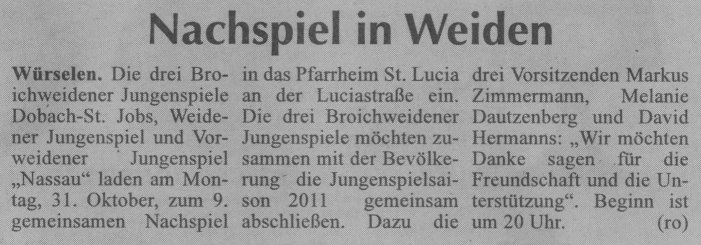 Nachspiel in Weiden