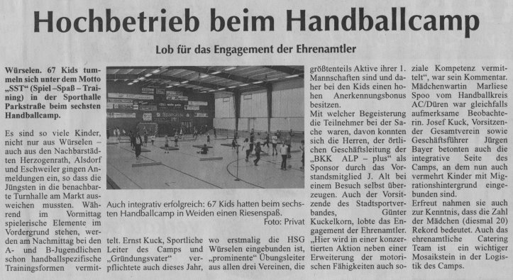 Hochbetrieb beim Handballcamp