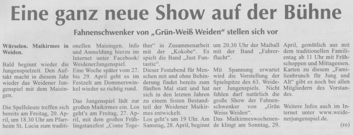 Eine ganz neue Show auf der Bühne