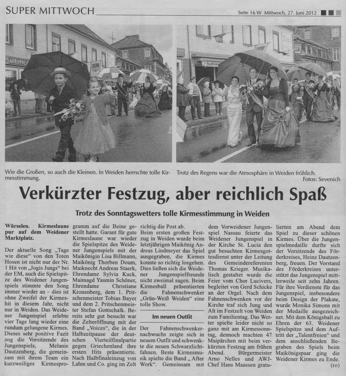 Verkürzter Festzug aber reichlich Spaß