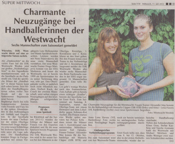 Neuzugänge bei den Handballerinnen