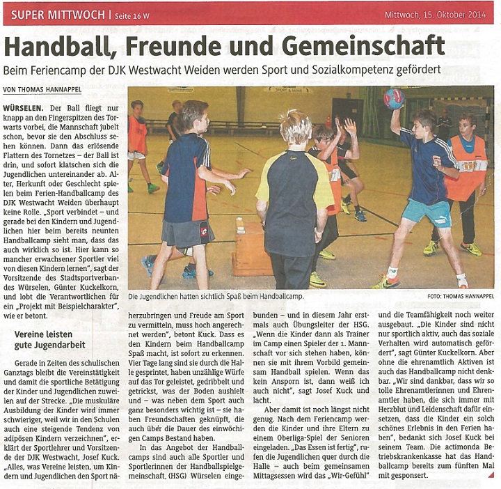 Actimonda Handball-Camp 2014